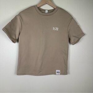 SUMWON Kids 10Y Streetwear Hipster Skater Relaxed Fit Tan Graphic T-Shirt